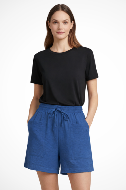 Women's Textured Drawstring Casual Shorts