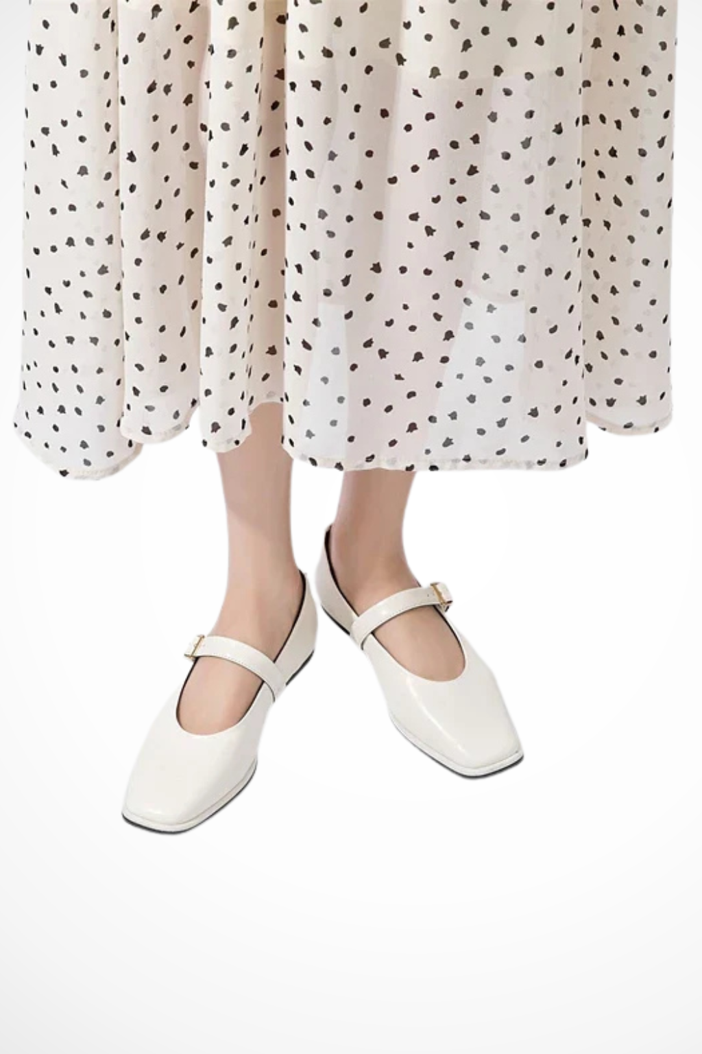 Women's Square Toe Buckle Flats