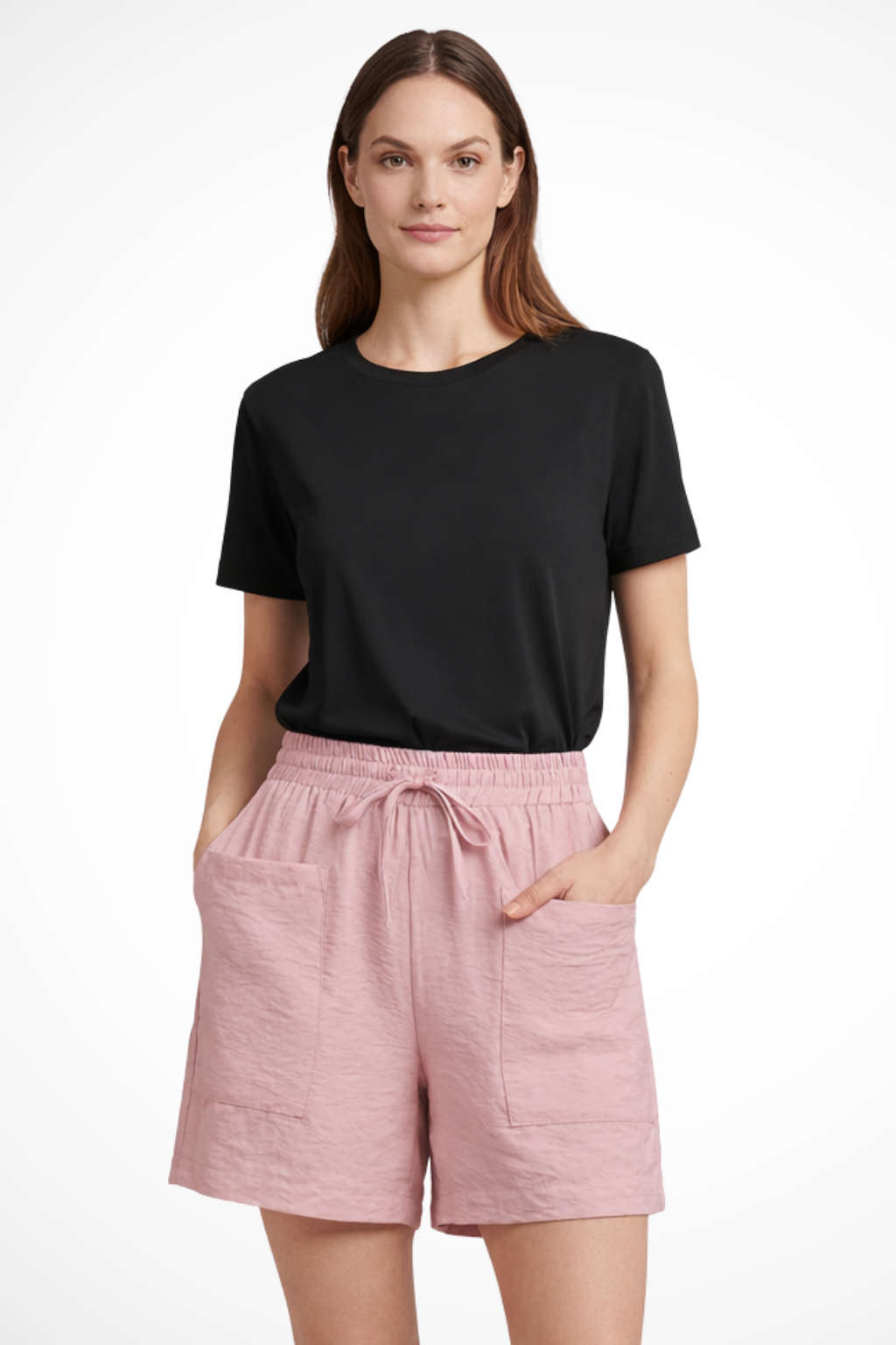 Women's Textured Drawstring Casual Shorts