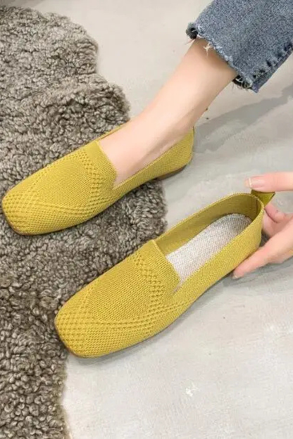 Women's Square Toe Knit Flats