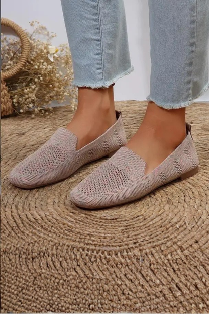 Women's Square Toe Knit Flats