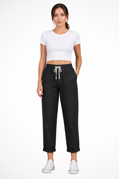 Women's Linen Cropped Trousers