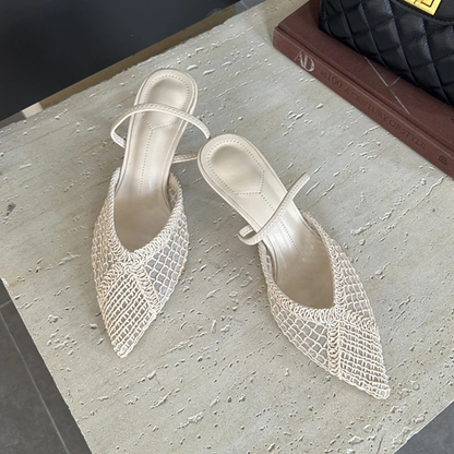 Women's Textured Pointed Toe Slingbacks