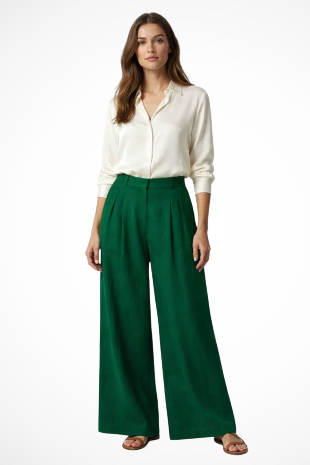 Women's Cropped Pleated Trousers