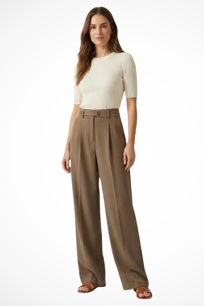 Women's Pleated Wide-Leg Trousers