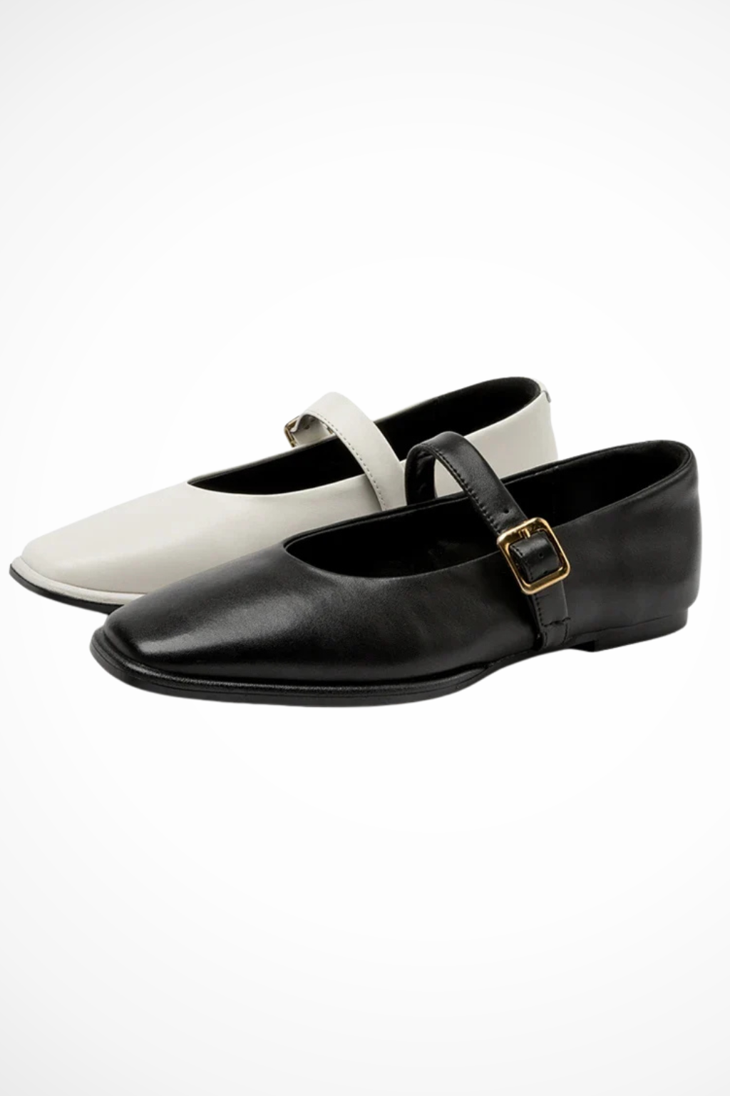 Women's Square Toe Buckle Flats