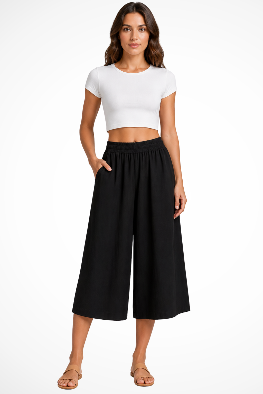 Women's Elasticated Wide Leg Trousers