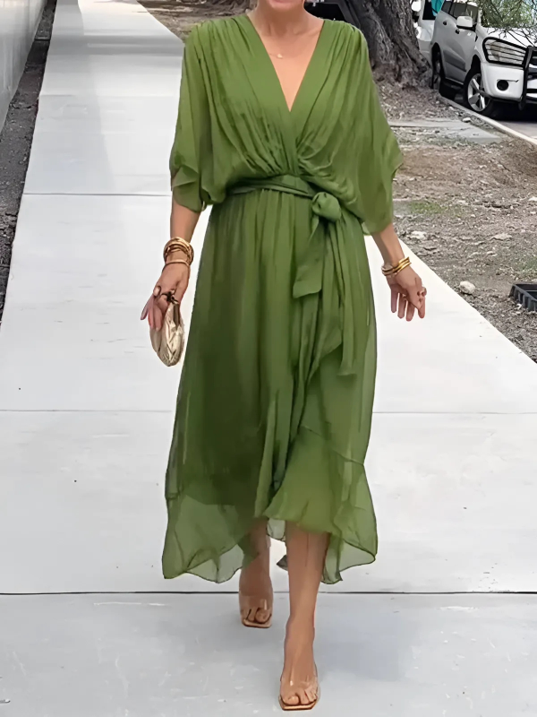 Women's Elegant Tie Waist Dress