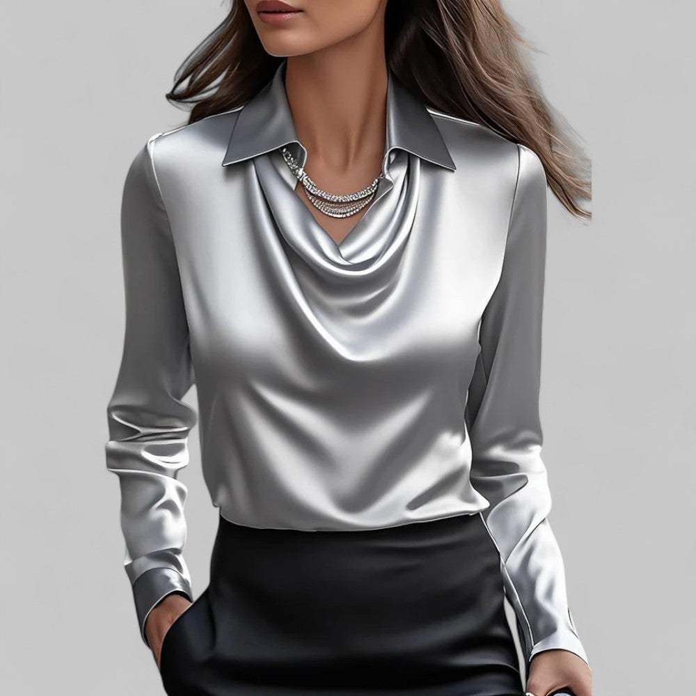 Women’s Satin Long Sleeve Blouse