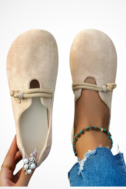 Women's Suede Rope Ballet Flats