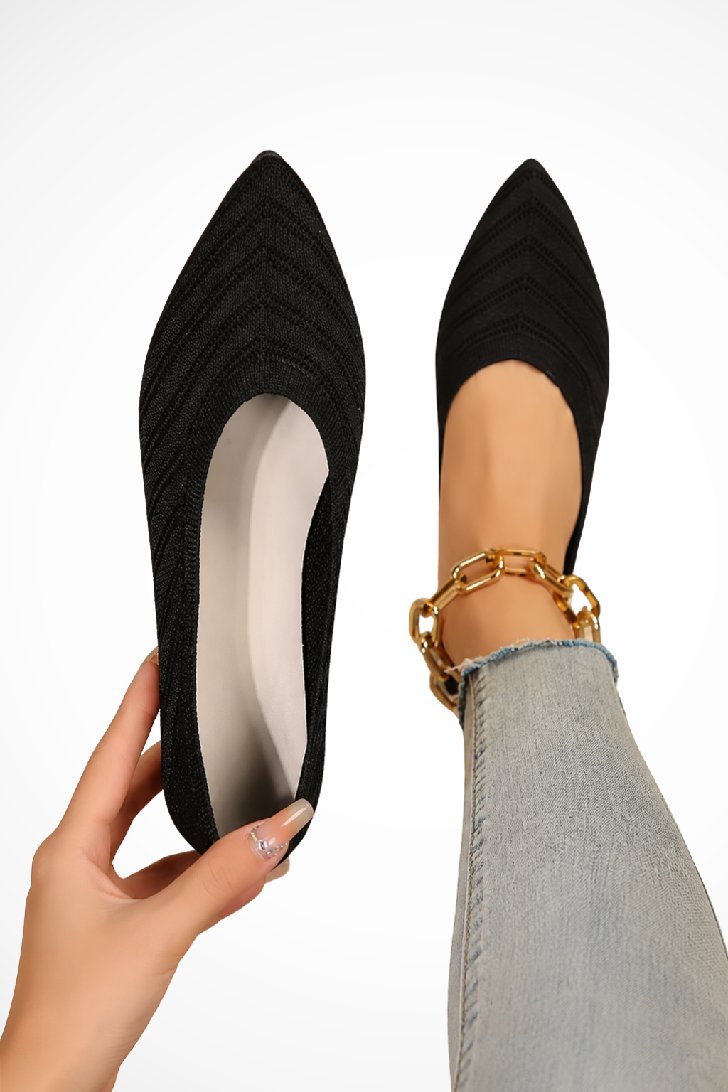 Women's Pointed Knit Orthopedic Loafers