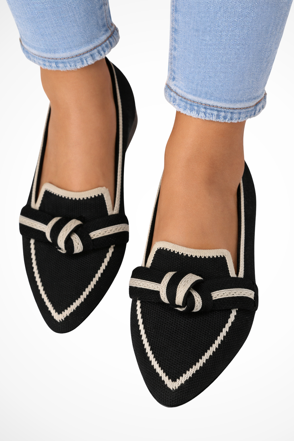 Women's Contrast Trim Flat Loafers