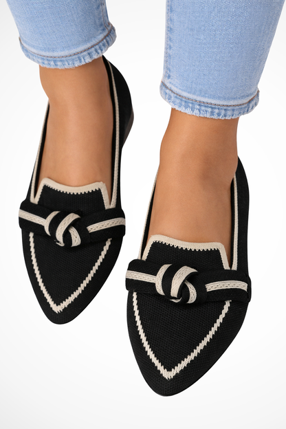Women's Contrast Trim Flat Loafers