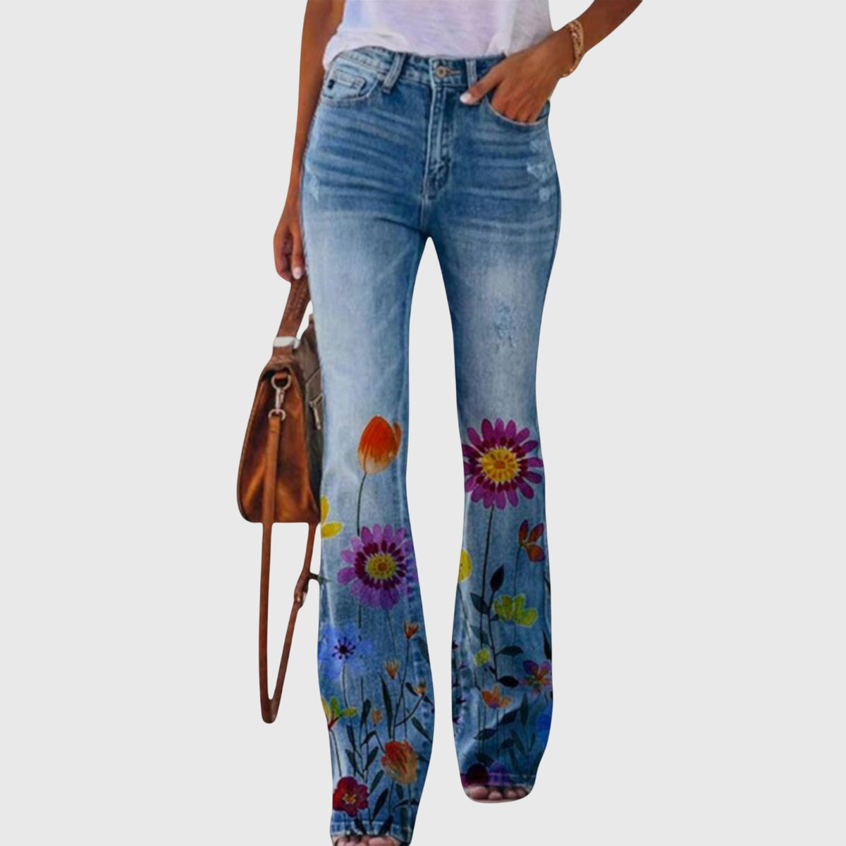 Women's Floral Printed Skinny Jeans