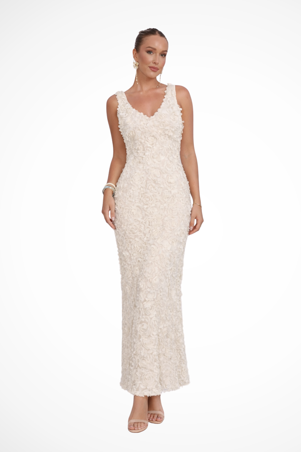 Flower Sequin Mini Wedding Dress