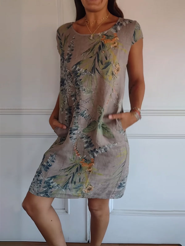 Women’s Leaf Print Summer Dress