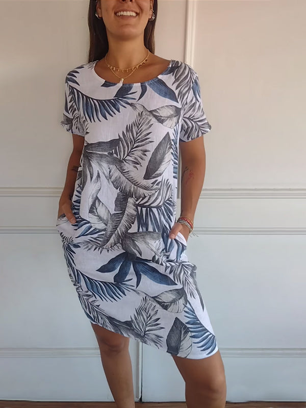 Women’s Leaf Print Summer Dress
