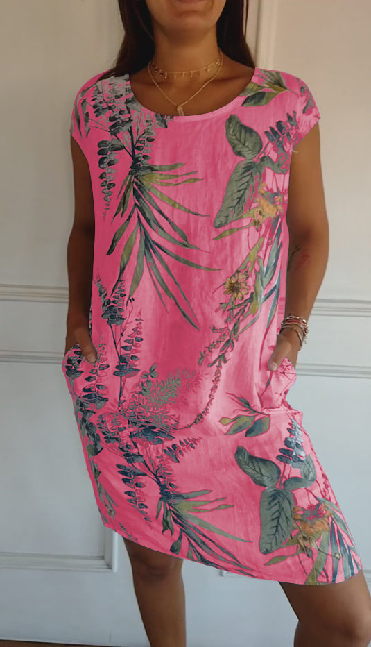 Women’s Leaf Print Summer Dress