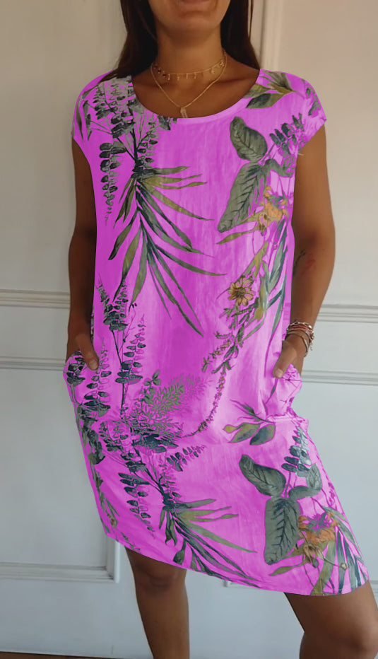 Women’s Leaf Print Summer Dress