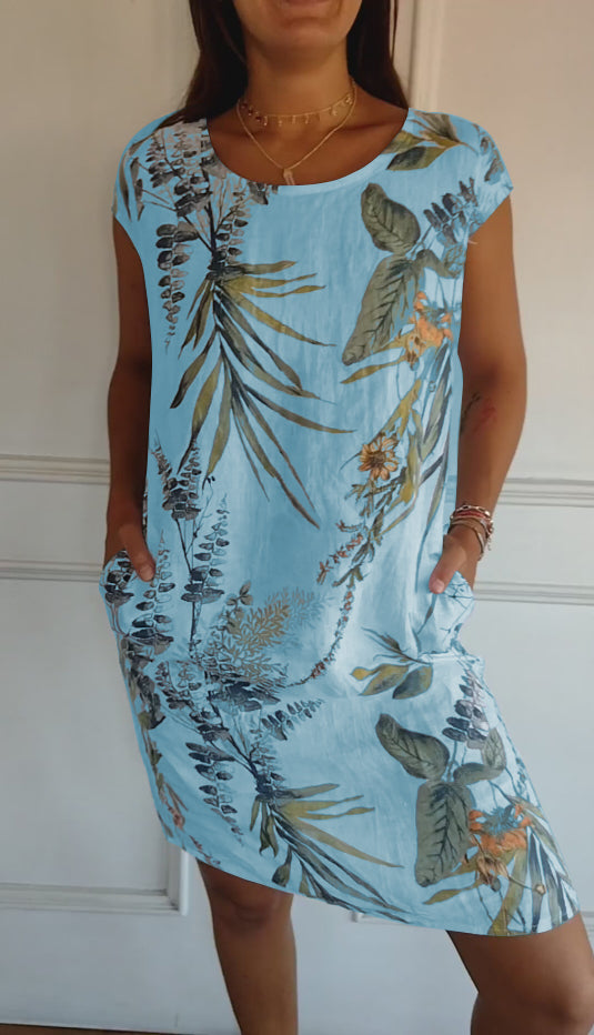 Women’s Leaf Print Summer Dress