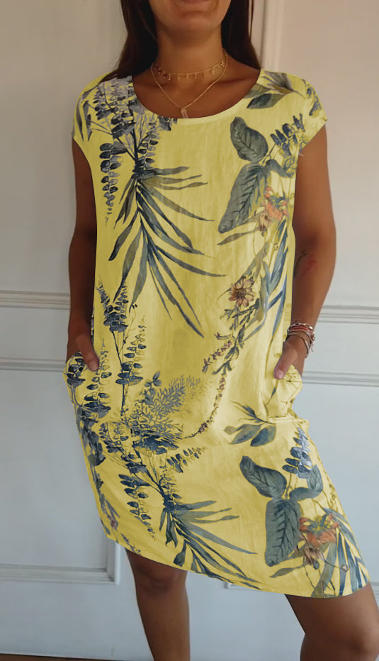 Women’s Leaf Print Summer Dress