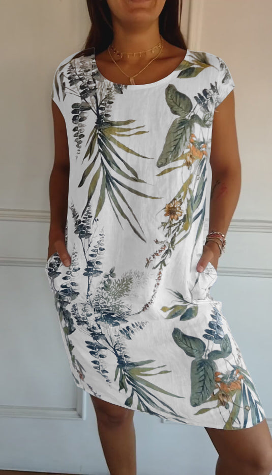 Women’s Leaf Print Summer Dress