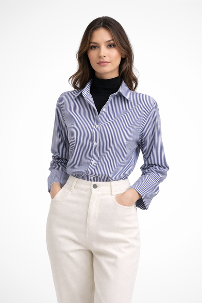 Women's Striped Tailored Blouse