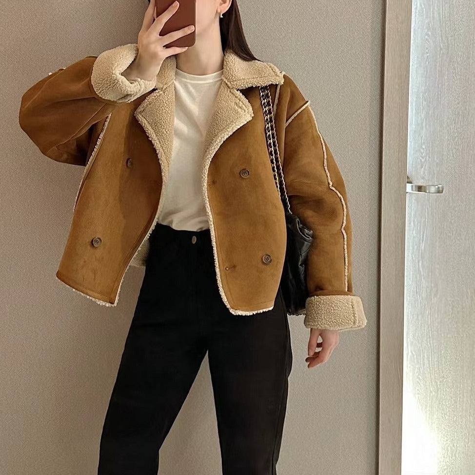 Women's Cosy Suede Sherpa Jacket
