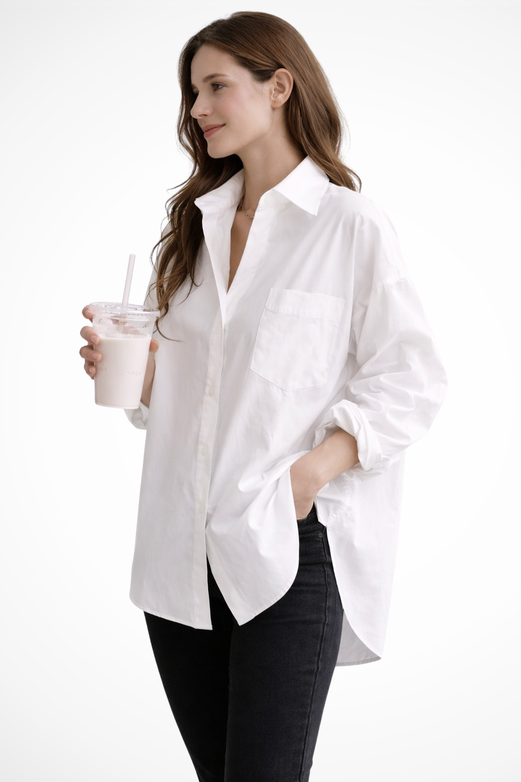 Women's Oversized Button-Down Blouse