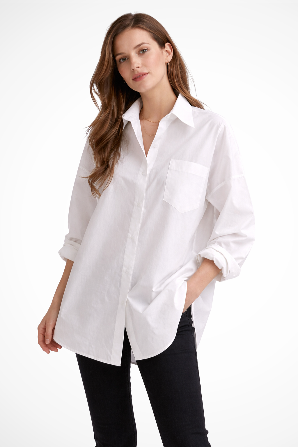 Women's Oversized Button-Down Blouse