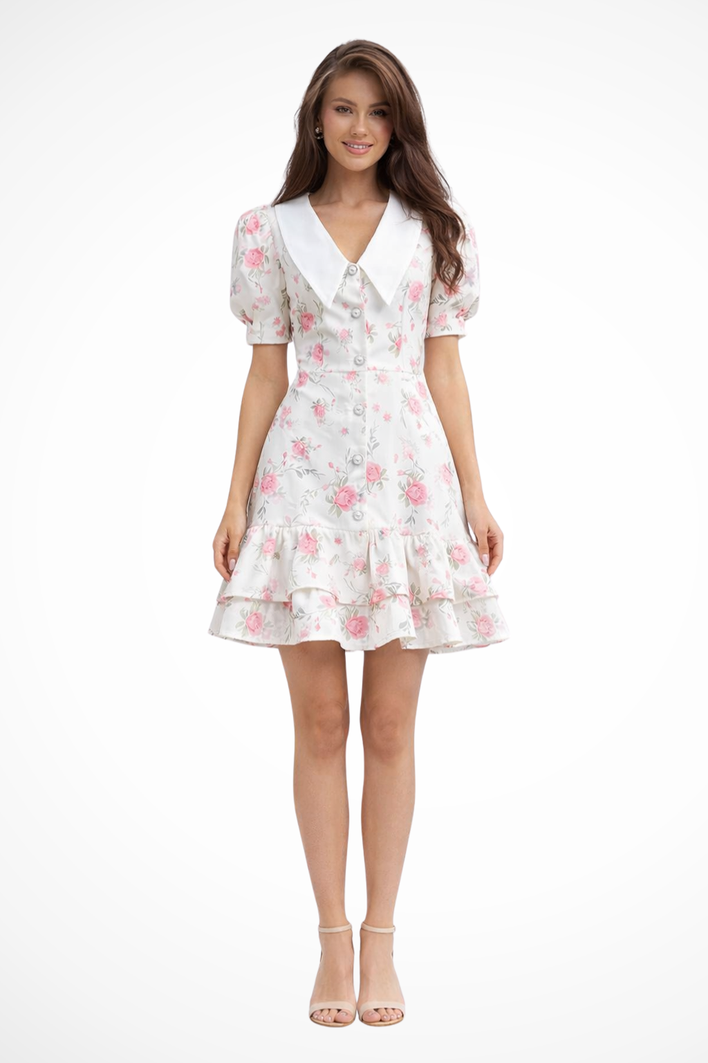 Floral Puff Sleeve Mini Dress
