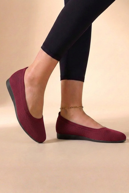 Women's Soft Knit Round Toe Flats