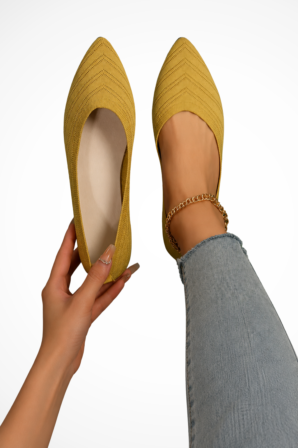 Women's Pointed Knit Orthopedic Loafers
