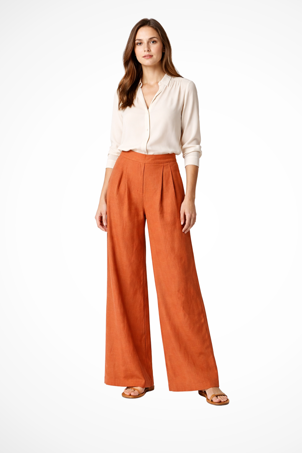 Women's Cropped Pleated Trousers