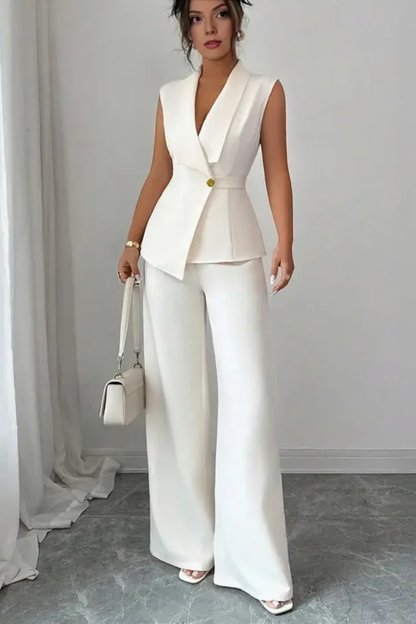 Women's Tailored White Suit Set