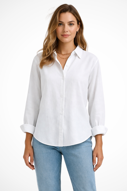 Women's Collared Button-Down Blouse