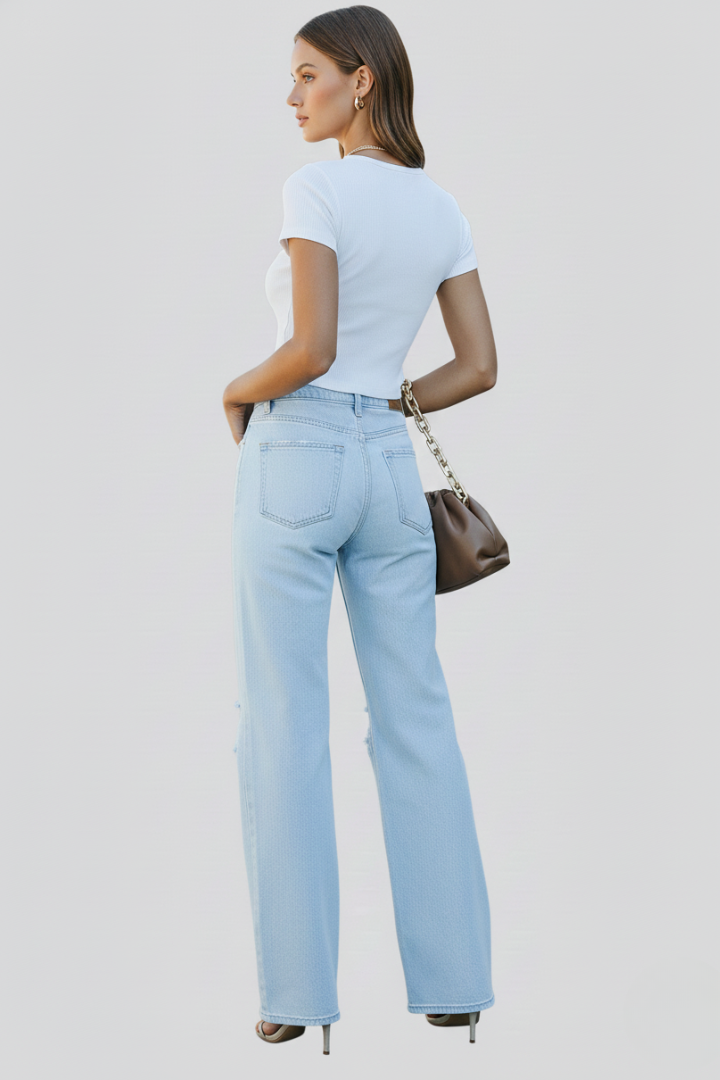 Women’s Distressed Wide Leg Jeans