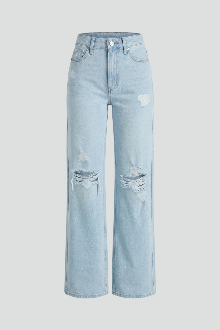 Women’s Distressed Wide Leg Jeans