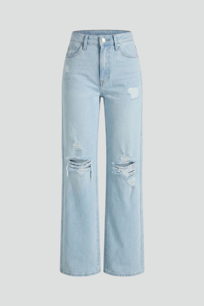 Women’s Distressed Wide Leg Jeans