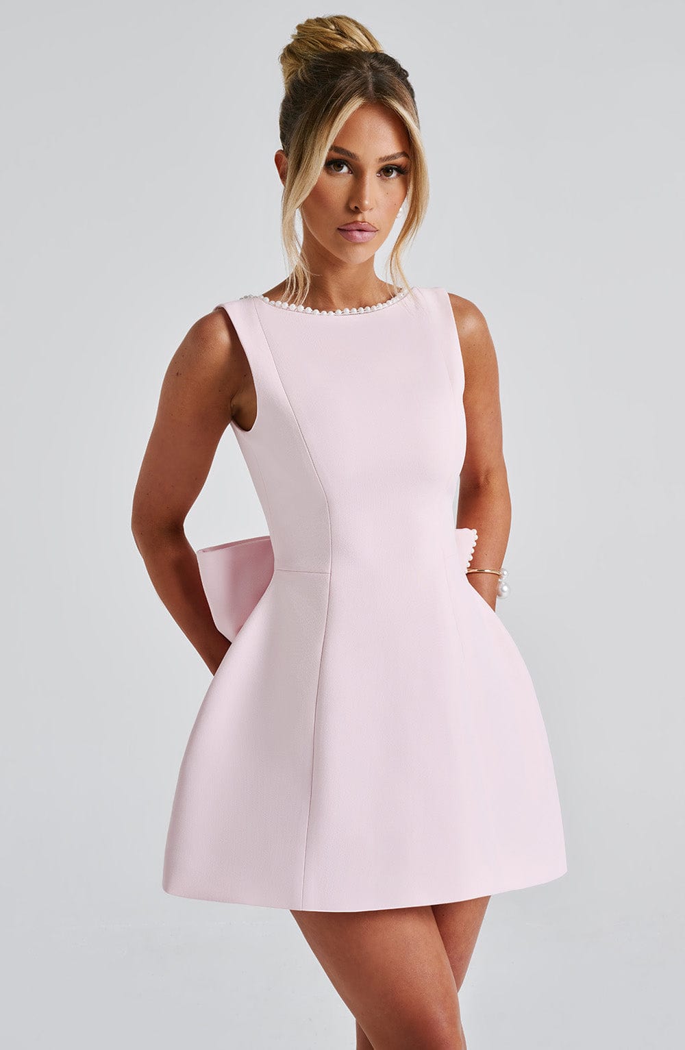 Womens Bow Back Mini Dress