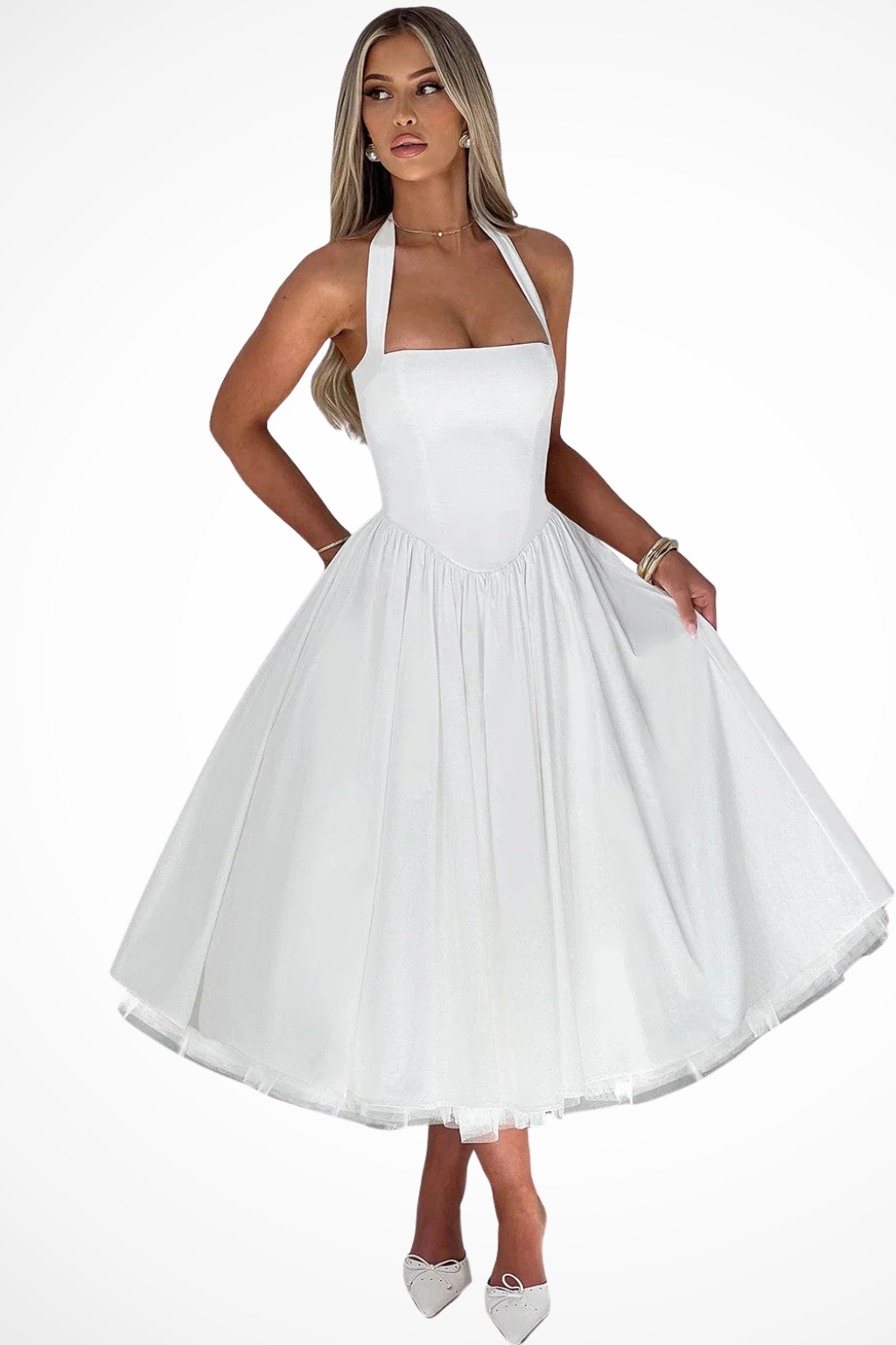 Halter A-Line Guest Dress