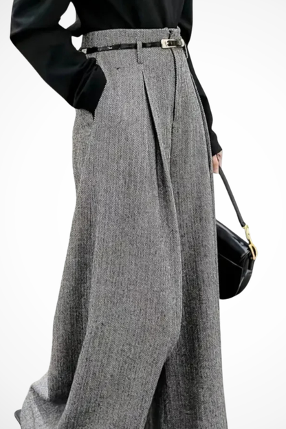 Women's Belted Pleated Trousers