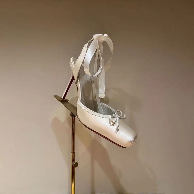 Women's Satin Platform Ribbon Shoes