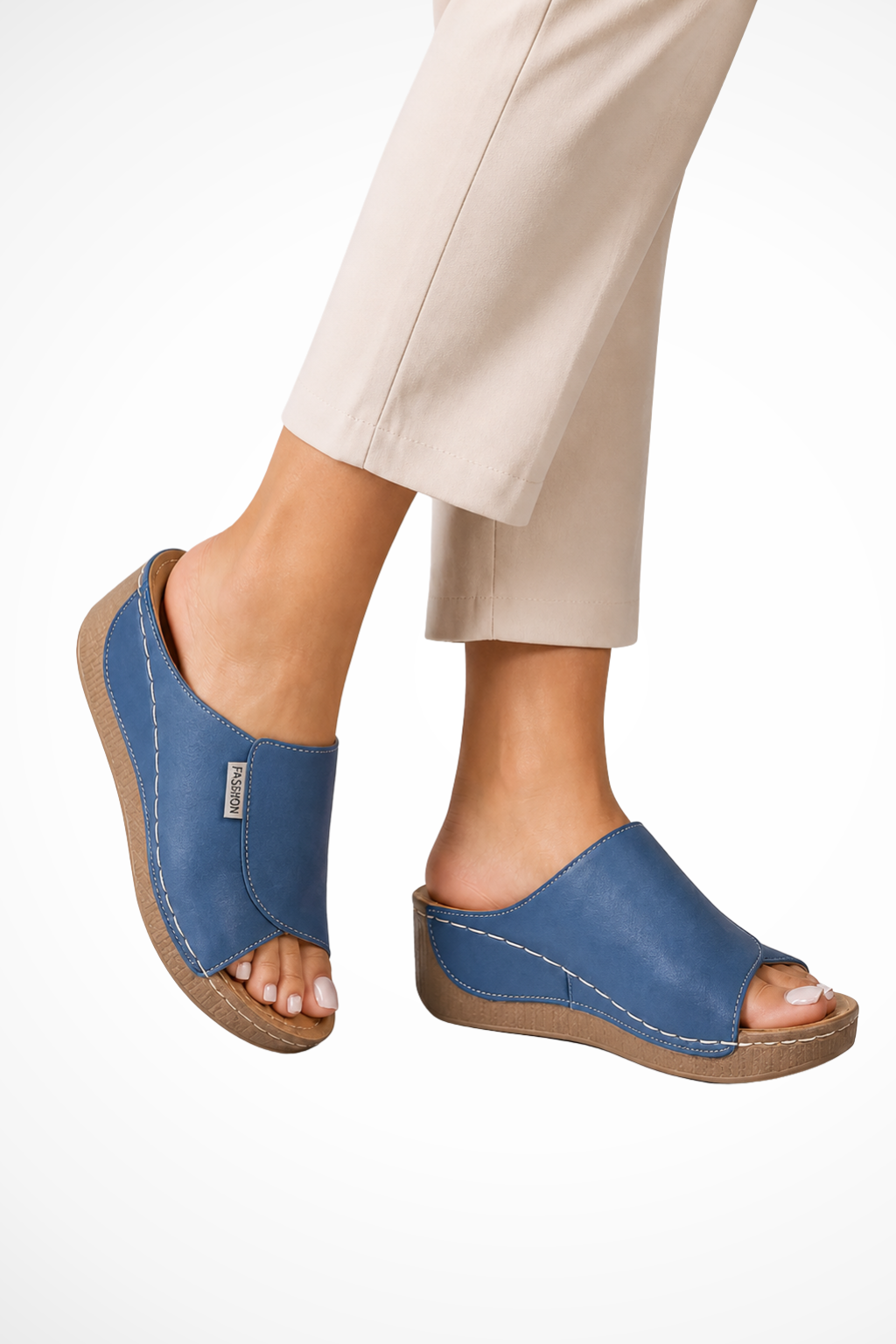 Women's Open Toe Leather Mules