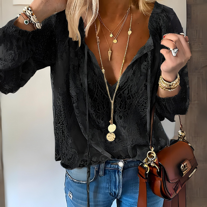 Women’s Elegant Boho V-Neck Blouse