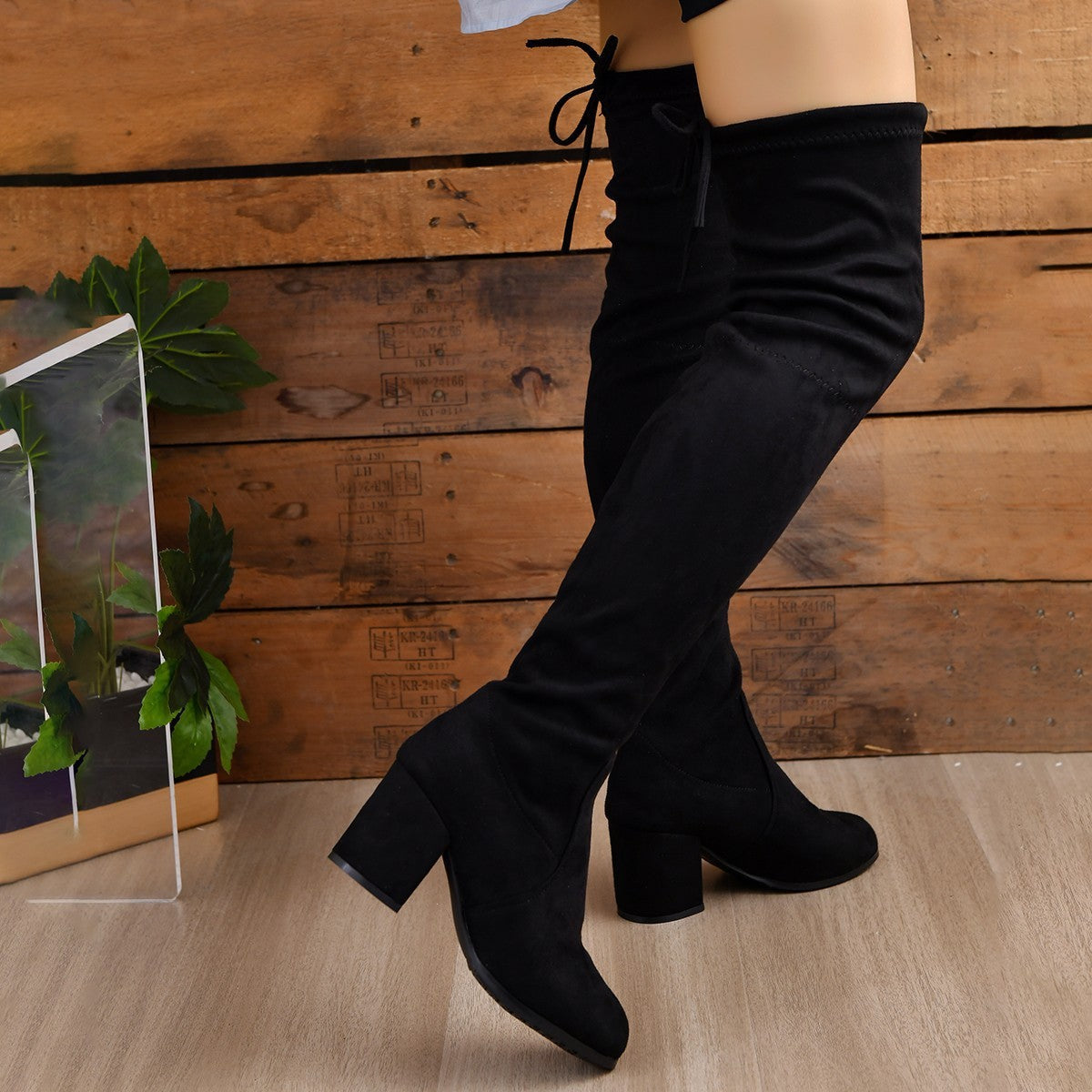 Women's Suede Thigh High Boots