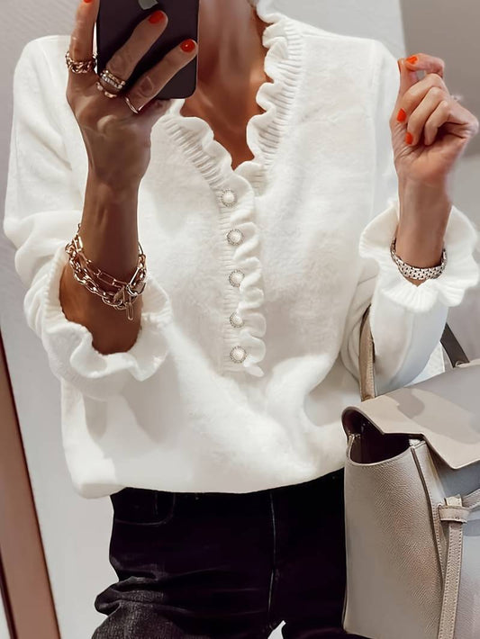 Women’s Ruffle Button Blouse
