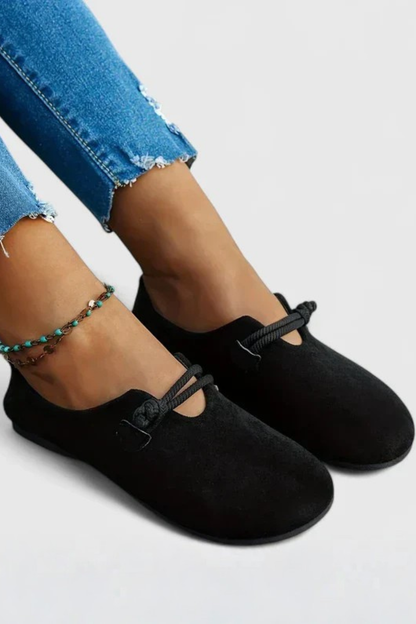 Women's Suede Rope Ballet Flats