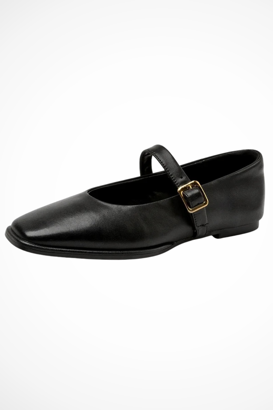 Women's Square Toe Buckle Flats