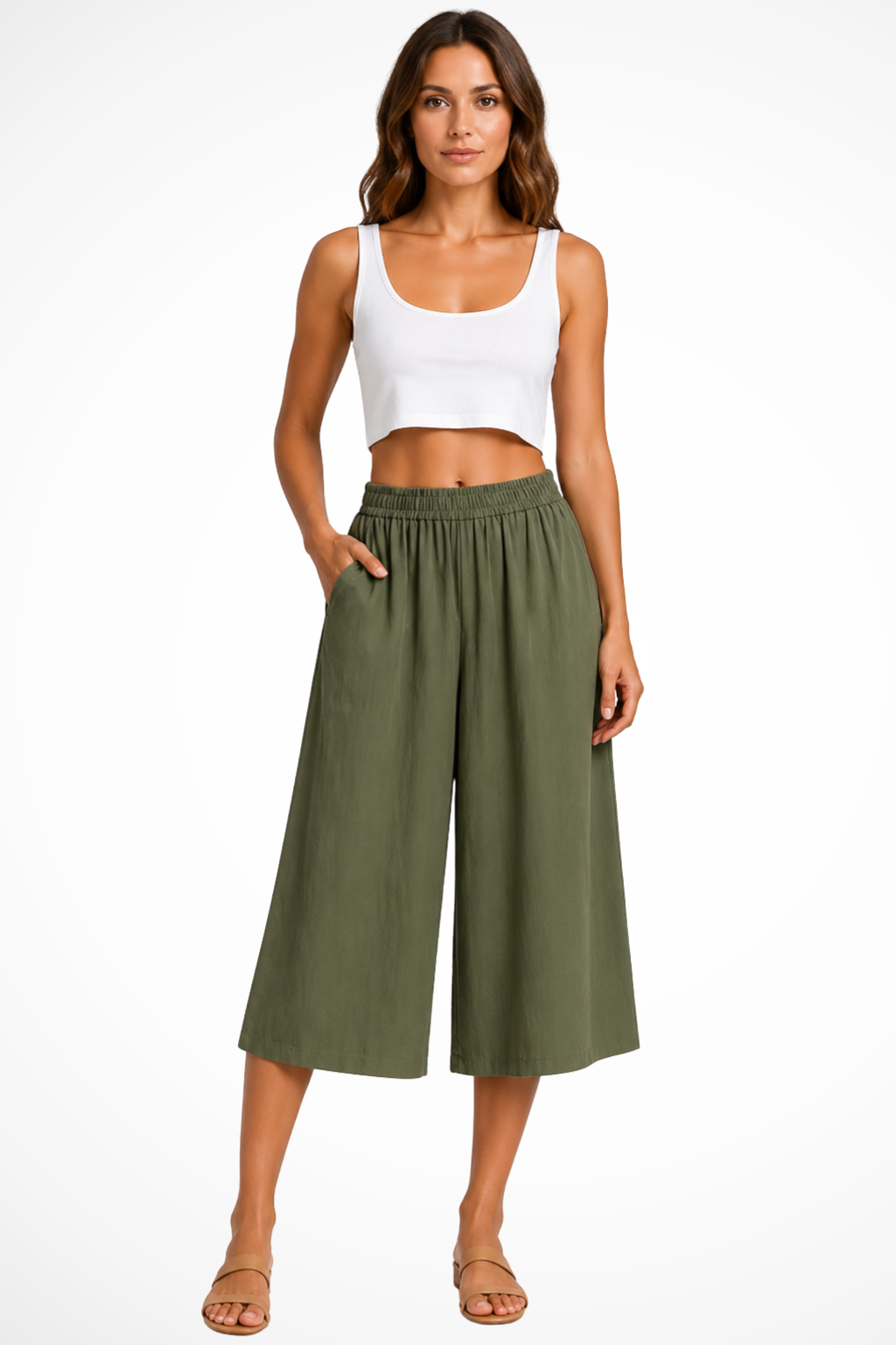 Women's Elasticated Wide Leg Trousers